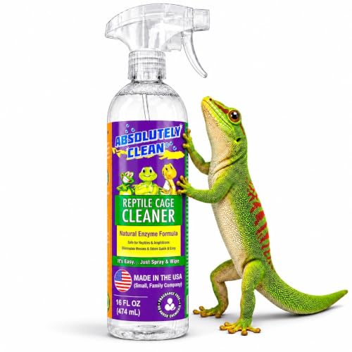 Absolutely Clean Amazing Reptile & Amphibian Terrarium Cleaner and Odor Eliminator - Just Spray/Wipe - Safely & Easily Removes Reptile & Amphibian Messes - USA Made - size: 16 Fl Oz (Pack of 1)