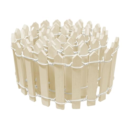 35 Inches Mini Fairy Garden Fence DIY Small Wood Decorative Picket Fence Micro Landscape Miniature Ornaments for Dollhouse, Crafts, Diorama Project, Plant Pot, Nature Wood - color: Nature Wood