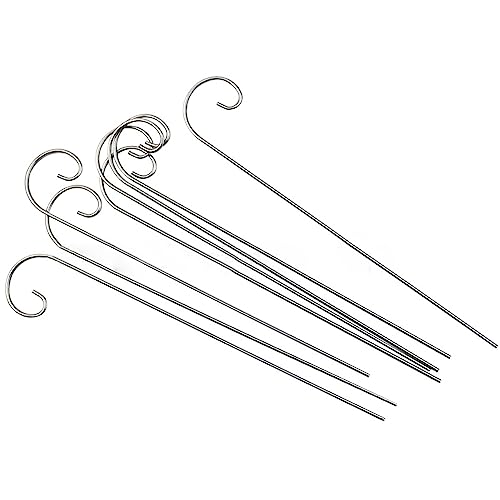 20 Pcs Silver 20cm Plant Label Hooks Garden Markers Stake Holder Plant Label Hanger Plant Sign Stake Rustproof Deformed Garden Plant Sign Hooks Hanging Rods for Flower Planter - size: 20cm