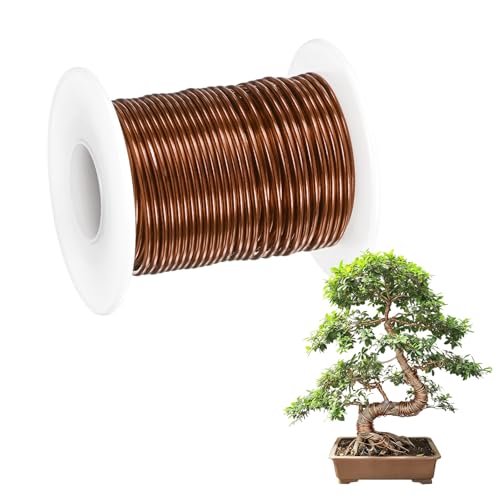 M METERXITY 1-Pack Bonsai Training Wire, 1.5mm x 49ft/15m Anodized Aluminum Bonsai Tree Wire for Fine Trunk/Gardening Branch/DIY Crafting [Copper] - color: Copper, size: 1.5mm x 49ft/15m