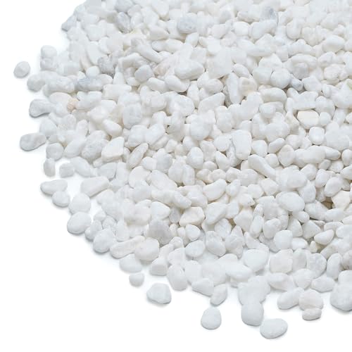 Mr. Fireglass 2lbs Natural White Pebbles, 1/5" Decorative River Rocks - color: White, size: 2 Pounds