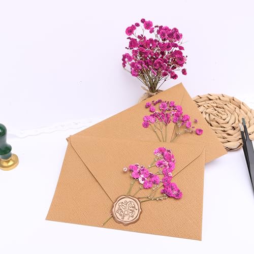 Fuchsia 70 Pcs Small Dried Babys Breath Flowers for Resin ,Real Dried Babys Breath Pressed Flower for Wedding Invitations Wax Seals ,Dry Flat Baby's Breath Flower with 2 Tweezers. - color: Fuchsia