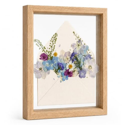 8x10 Floating Picture Frame, Pressed Flower Frame, Wood Double Acrylic