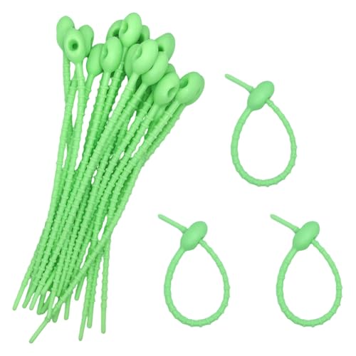30pcs Silicone Self Locking Reusable Zip Ties for Fixing Bundling Organizing 4.7in Pastel Color Soft Cord Cable Strap Multi Purpose Twist Tie Clip for Garden Plant Home Kitchen Office (Green) - color: Green