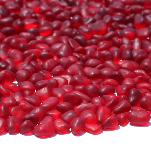 QYGL Sea Glass Stones - 2.9LB/46.4oz Red Frosted Glass Pebbles - color: Red