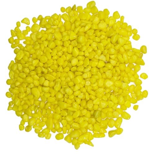 Yellow Pebbles for Crafts, 0.9 Pound Natural Polished Aquarium Gravel, Decorative Pebbles for Indoor Plants, Turtle Tank, Vase, Succulents Cactus, Garden Landscaping - color: Yellow, size: 0.9LB