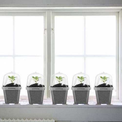 50 Pcs 3" Clear Plant Nursery Pot with Humidity Dome, Plastic Gardening Pot | Plastic Plant Container with Labels, Reusable Gardening Containers Cups for Seedlings Vegetables Succulents Cuttings - color: 50pcs-white, size: 3 Inch