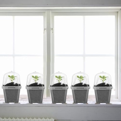 50 Pcs 3" Clear Plant Nursery Pot with Humidity Dome, Plastic Gardening Pot | Plastic Plant Container with Labels, Reusable Gardening Containers Cups for Seedlings Vegetables Succulents Cuttings - color: 50pcs-white, size: 3 Inch