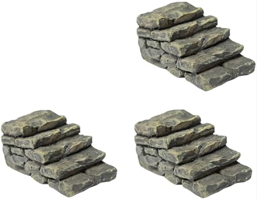 3Pcs Miniature Resin Bridge, Straight Stairs, Stone Steps, Garden Fairy Ornament, Flower Pot, Plant, Micro Landscaping Decor, Bonsai Craft, Outdoor Statues, Outdoor Decor