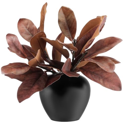 6 Pcs Magnolia Stem Magnolia Artificial Leave Branch Pick, 18 Inch, Brown | 3D Fall Magnolia, Pick Faux Stems Twigs Realistic Touch, Faux Greenery Table Centerpiece, Vase Filling Farmhouse Home Office - color: Brown, size: 18 Inch