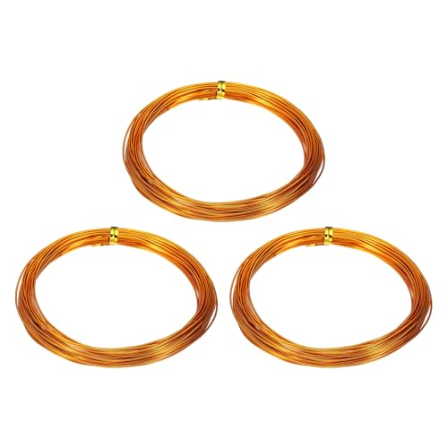 HARFINGTON 3 Roll Bonsai Wire 1mm Each Roll 32.8ft (10m) Anodized Aluminum Bonsai Wire for Gardening Tree Branch Fixing DIY Crafting, Gold - color: Gold, size: 1mm x 32.8 ft