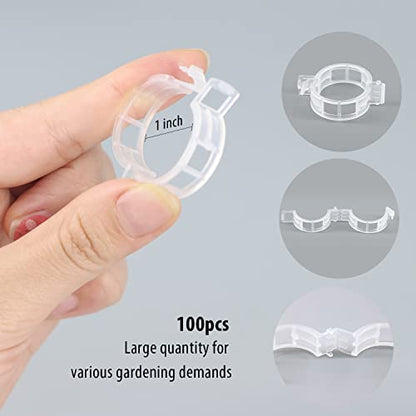 Tomato Clips, 100 Pcs Support Clips, Plastic Trellis Clips, Garden Clips to Grow Upright Makes Plants Healthier for Tomato Cucumber Grape Vegetables Plants