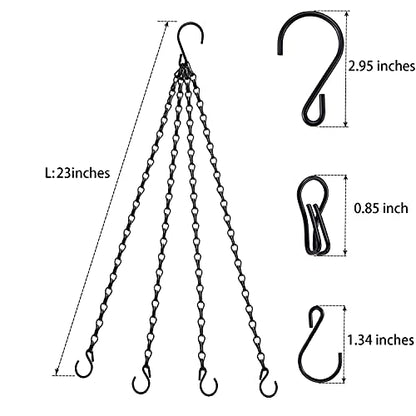 Heybe Hanging Baskets Chains 23 Inches 4 Leads Hanging Chains Flower Pot Hanger Replacement Plant Hangers for Planters and Lanterns, Pack of 3 (4 Legs) - style: 4 Legs