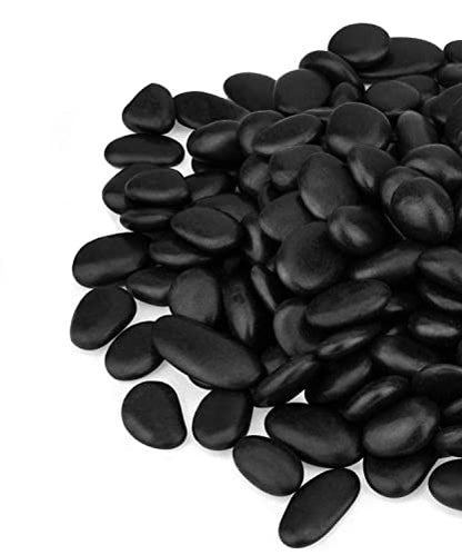 GASPRO 15 Pound White Rocks and 8 Pound Black River Rocks, Decorative Polished Pebbles for Plants, Succulents, Landscaping, Garden, Vase Filler and More