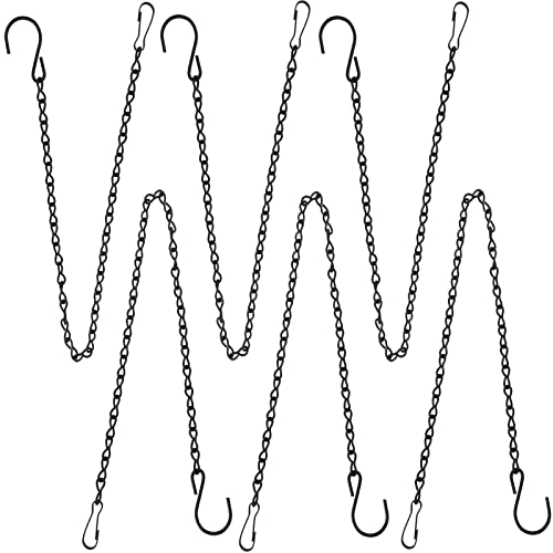 YINGFENG 6 Pack 19.7Inches Black Hanging Chains, Garden Plant Hangers, for Bird Feeders, Billboards, Chalkboards, Planters, Lanterns, Wind Chimes and Decorative Ornaments - color: Black, size: 19.7 in