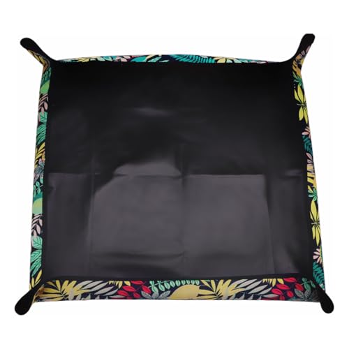HARFINGTON Repotting Mat 39.4" x 39.4" Oxford Cloth Waterproof Plant Repotting Mat Foldable Portable Gardening Potting Tray with Metal Buckle for Indoor Plant Change Soil, Multicolor - color: Multicolor, size: 39.4" x 39.4"