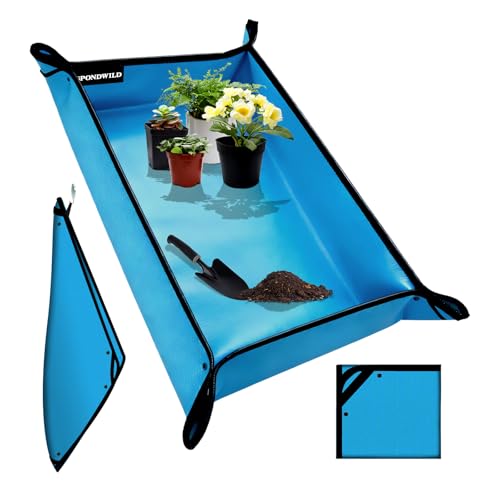 39.5"x59" Plant Transplanting Mat - Thickened Waterproof Potting Mat, Succulent Gardening Mat, Portable Repotting Mat for Mess Control, Indoor Outdoor Use, (PVC-Blue) - color: Blue, size: 39.5" x 59" x 0.1"