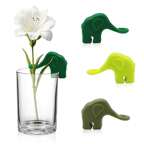 Silicone Plant Propagation Holders, 3-Pack, Flexible Stem Supports for Vases