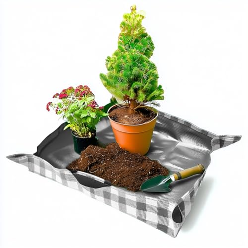 DURASACK 26"x26" Waterproof Repotting Mat, Gray | Indoor Plant Transplanting, Soil Change & Gardening Mess Control - color: Gray, size: 26" x 26" x 2"