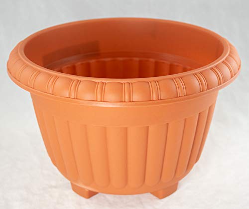 Japanese Plastic Bonsai Training Pot/Garden Flower Planter 10.5"x 10.5"x 7" - Orange