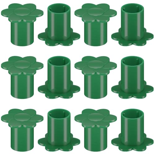 Cosmos 12 Pcs Garden Cane Caps Bamboo Stick Protectors Rattan Toppers Bamboo Pole Sleeves Plant Stick Support Holder Small Cane End Covers for Outdoor Fence Rebar Stake (Flower Shape) - style: Flower Shape