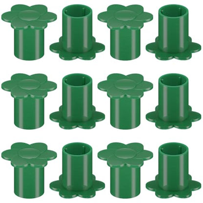 Cosmos 12 Pcs Garden Cane Caps Bamboo Stick Protectors Rattan Toppers Bamboo Pole Sleeves Plant Stick Support Holder Small Cane End Covers for Outdoor Fence Rebar Stake (Flower Shape) - style: Flower Shape