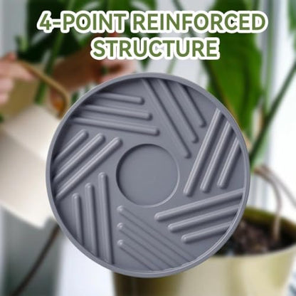 2 Pcs Plant Caddy with Hidden Wheels 11.22 Inch Heavy Duty Rolling Plant Stand, Indoor Outdoor Plant Saucer Tray with $9.9 Garden Tools (Gray) - size: 11.22 Inches of 2 Pack (Gray)