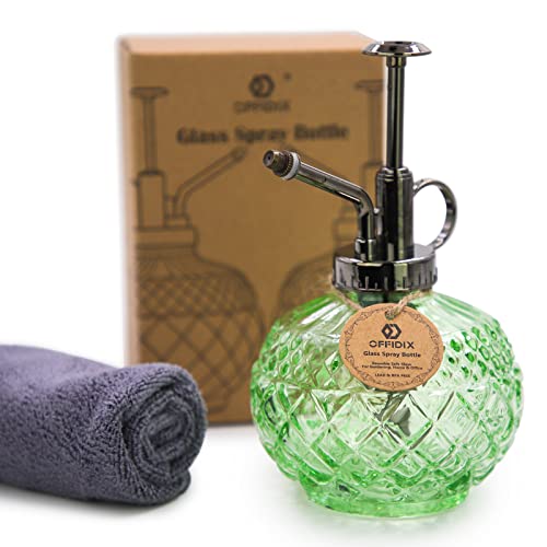 OFFIDIX Plant Mister, Green Glass Fine Mist Spray Bottle for Plants 10 oz - color: F-Light Green