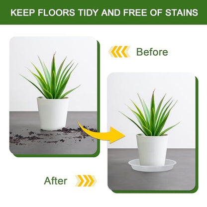 Plant Saucers 3 4 5 6 7 8 9 10 11 12 14 Inch, 5 Pack Clear Plastic Plant Trays for Pots, Durable Plant Water Catcher Tray for Indoors Outdoors (7", Clear) - size: 7 INCH