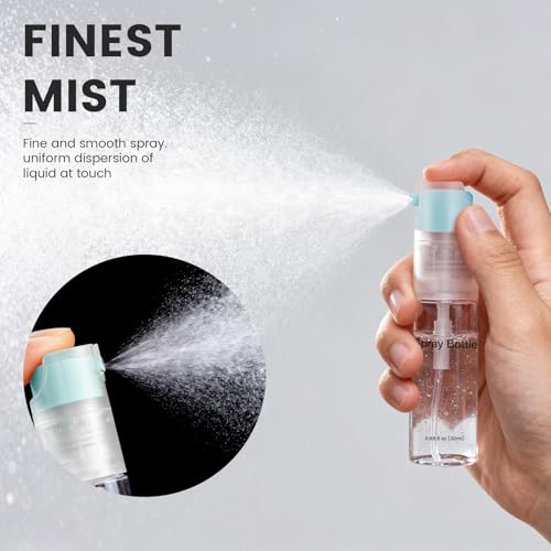 4 Pack Refillable Spray Bottle, Reversible Small Empty Spray Bottle with Fine Mist, Leak Proof - for Cleaning Solutions, Mosquito prevention, Face & Hair Mist - 4pk 0.68 OZ / 20 ML - color: Grey, size: 0.7 Ounces