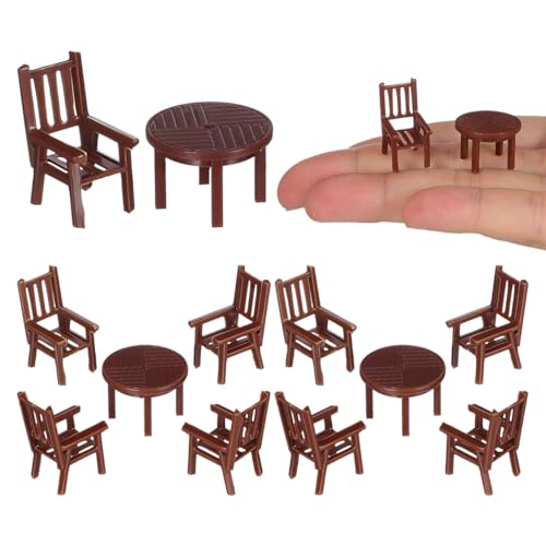 TOYANDONA Mini Table Chair Set 4 Sets Dollhouse Furniture Miniature Table and Chairs for Playhouse Decor Doll House Accessories Mini House Living Room Model 0.78 X 0.78 X 0.55 in