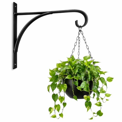 Plant Hangers Outdoor Indoor, 10 Inch Heavy Duty Wall Hooks 1 Pack, Decorative Iron Plant Hooks for Hanging Plants, Bird Feeders, Wind Chimes, Flower Baskets (1Pack)