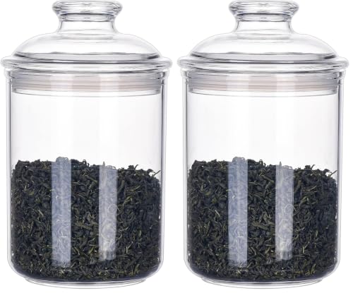 24oz Acrylic Storage Jar, Airtight Lid with Silicone Sealing Ring, Ideal Canister Container for Sugar, Tea, Spices, Herbs, Shells, Bath Salt, Christmas Decorative Apothecary Jars (Pack of 2) - size: Standard 701 ml (Pack of 2)