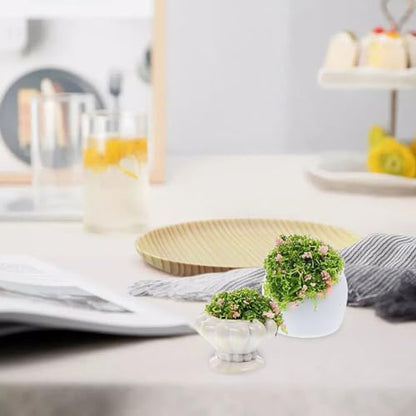Abaodam 8Pcs Dollhouse Plants 1 12 Scale Miniature Fairy Garden Accessories | Mini Plants for Dollhouse Enthusiasts DIY Craft Lovers Plastic Miniature Flower Pots 4 Types