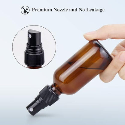 Wedama Spray Bottle, 2 oz Fine Mist Glass Spray Bottle, Little Refillable Liquid Containers for Watering Flowers Cleaning (12 Pack, Amber) - color: Amber, size: 2 Ounce (Pack of 12)