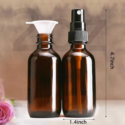 Wedama Spray Bottle, 2 oz Fine Mist Glass Spray Bottles, Little Refillable Liquid Containers for Watering Flowers Cleaning (8 Pack, Amber) - color: Amber, size: 2 Ounce (Pack of 8)
