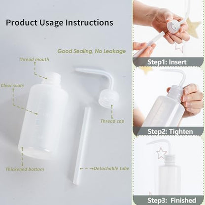 Melphoe Tattoo Wash Bottle Squeeze, 2Pcs 250ml Water Squirt Bottle Succulent Watering, Safety Rinse Watering Tools, Tattoo Supplies, Irrigation Sprinkling Can Wash Plant (White) - color: White, size: 8.5 Ounces