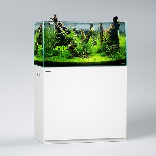 LANDEN Wooden Aquarium Stand & Cabinet, 55 Gallon Fish Tank, 35.4x19.7in | Matte white finish; 90x50x80cm, 31.5in tall; enclosed storage hides wires and gear; fresh, salt, planted or reptile setups - color: White-fig8_inlet, size: W35.4xD19.7xH31.5in(90x5