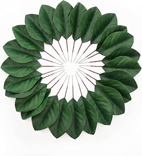 Artificial Green Magnolia Leaves Pack of 30 for Wedding Decor - color: 30pse