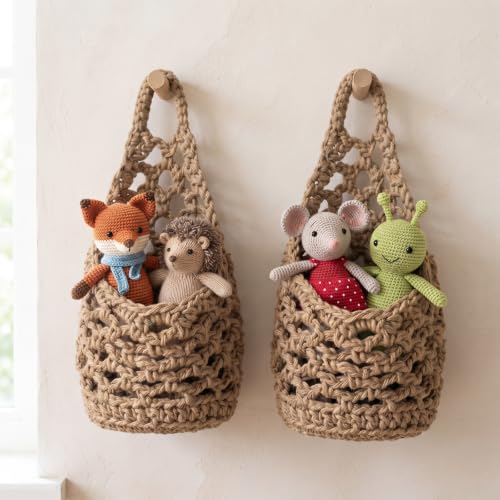 2 Pack 6-inch Hanging Planters, Macrame Wall Plant Hanger, Brown | Basket Holder, For Indoor Plants, Living Room Bedroom & Office - color: Brown, size: 6in