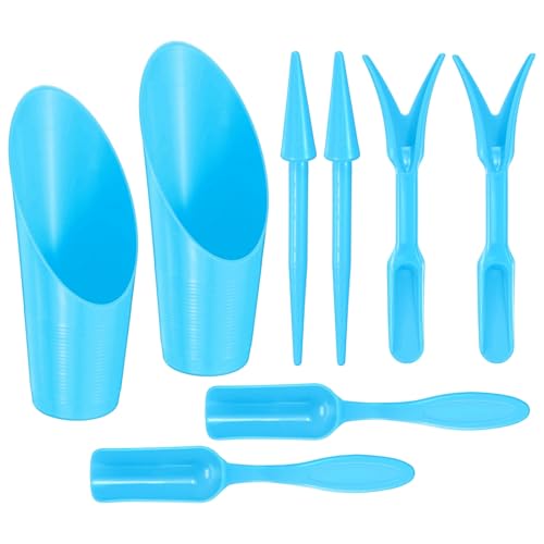 M METERXITY 1-Set Garden Shovel Hand Tools Transplanting Succulent Cultivation Digging Scoops Kits, Plastic Mini Garden Tool Set for Flower Planting/Bonsai Potting [Blue] - color: Blue