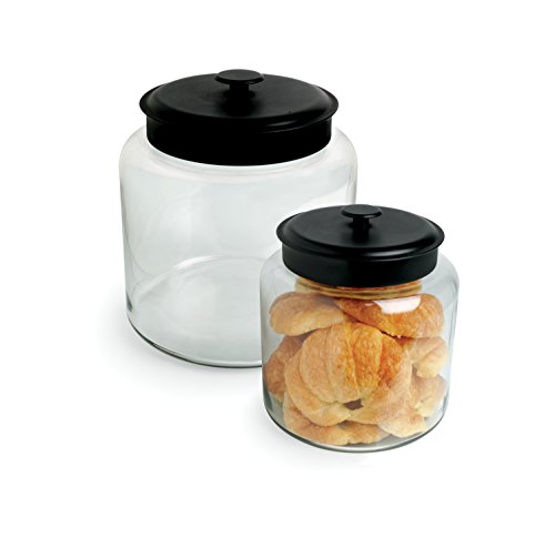 Anchor Hocking Montana 1.5 Gallon Glass Jar with Lid, Black Metal Lid - size: 192 Ounces