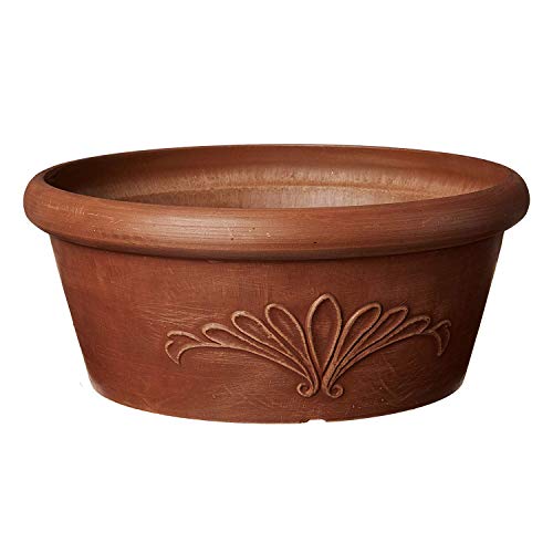 Arcadia Garden Products PSW TA25TC Plastic/Stone/Wood Composite Bulb Pan – No Drainage Hole (Drillable), Planter Bowl for Succulents, Bonsai, Fairy Gardens, Herbs,10-Inch, Terra Cotta Color - color: Terra Cotta, size: 10"x3.5"