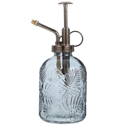 Yardwe Vintage Glass Plant Mister Spray Bottle, 350ml Indoor Watering can with Antique Bronze Pump, Small Garden Sprayer for Houseplants, Succulents, and Flowers (Copper) - color: Copper