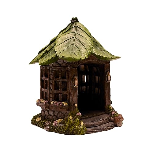 Mini Light Up Fairy Bungalow Stone House Outdoor Solar Cottage Garden Dollhouse Landscape Decor