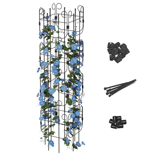 Garden Trellis for Climbing Plant, Adjustable Height Tower Potted Cages for Flowers Fruits Vegetable Vines Indoor & Outdoor, Rustproof Metal Pothos Plant Climbing Support - size: 16 Pack-15in(H)x10in(L)