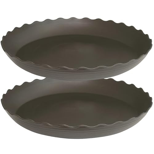 2 Pack of 10 inch Plant Saucer Plant Tray, Plastic Plant Saucer, Heavy Duty Plant Tray for Pots, Plant Saucers for Indoors Planter, Garden Water Plate Bowls for Gallon Grow Bags (Brown) - color: Brown, size: 10" (2 pack)