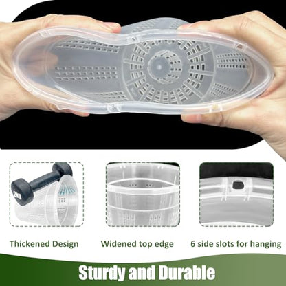 Orchid Pot with Saucers, 6 Pack 5.5" Orchid Pots with Holes and 10Pcs Plant Stakes, Clear Plastic Flower Plant Pot for Indoor Outdoor Plants(6 Pack 5.5"+ Saucers) - style: 6 Pack 5.5"+ Saucers