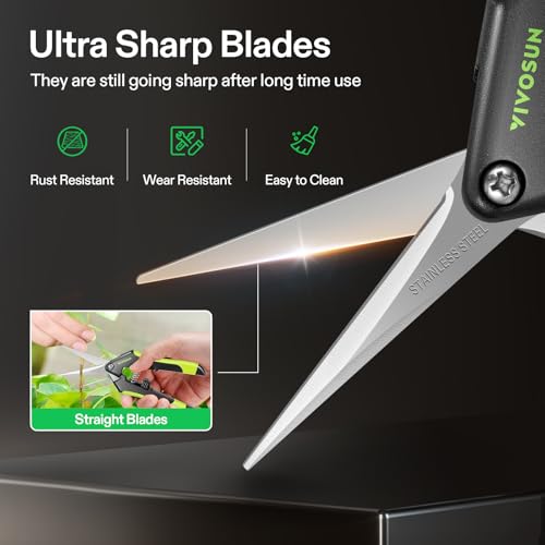 VIVOSUN 6.5 Inch Garden Scissors, Black Pruning Shears for Plants, 2-Pack - style: Black Straight Blade