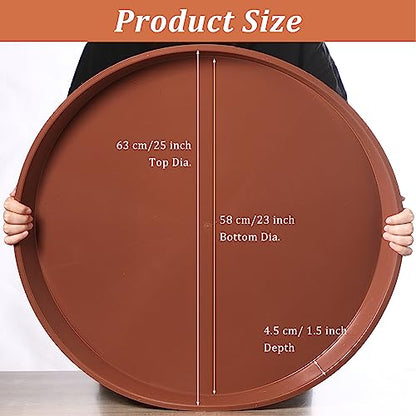 Eccliy 6 Pack Plastic Plant Saucer, Round, 25 Inch, Terracotta - color: Terracotta, size: 25 Inch, style: Round